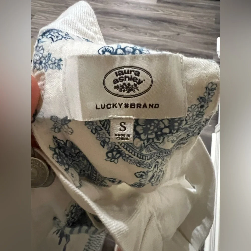 NWT Hard to Find Lucky Brand Laura Ashley Embroidered Shortall - Picture 7 of 9